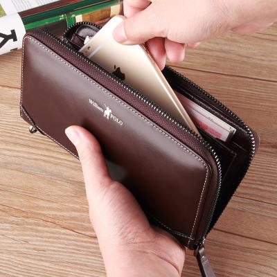 China Multi Function Anti-theft Mens Card Holder Vintage WILLIAMPOLO Wallet Clutch Bag Business Leather Wallets Long For Men for sale