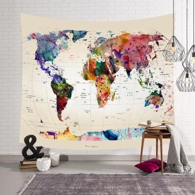 China Fashionable Colorful Landscape World Map Blank Cushion 3d Africa Printing Tapestry for sale