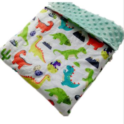 China PORTABLE Newest Cute Polyester Dinosaur Pattern Soft Custom Newborn Baby Boy Blanket for sale