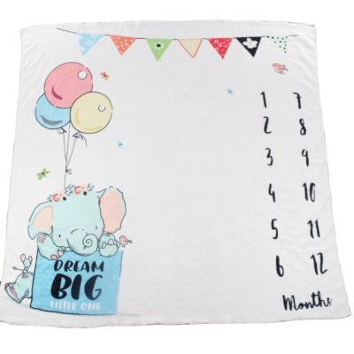 China Waterproof Soft Custom Design Organic Cotton Fleece Photography Baby Milestone Blanket for sale