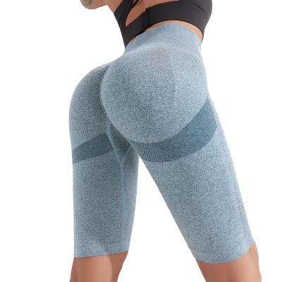 China Wholesale Fashion Breathable High Waist Butt Outdoor Sports Shorts Quick Dry Breathable Fitness Yoga Seamless Shorts For Women for sale