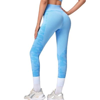 China New Hot Sale Camouflage Contrast Hip Yoga Pants Breathable Lifting Fitness Running High Waist Sports Women Gaiters for sale