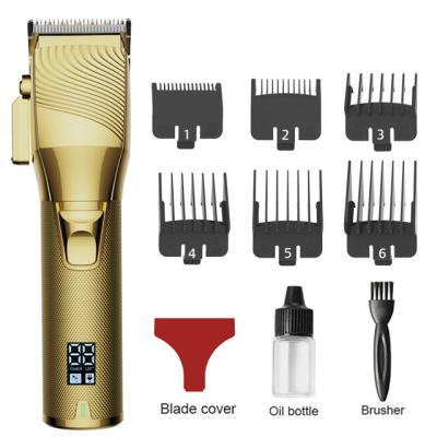 China Professional Car Hairdressers Beard Trimmer Men All Metal Quiet Motor LED Display Cutting Clippers Cordless Haircut Machine for sale