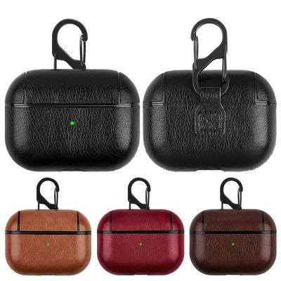 China Super Slim Protective Skin Case Factory Price Airpods Pro Leather Case Cover For Airpods Pro Leather Cases for sale