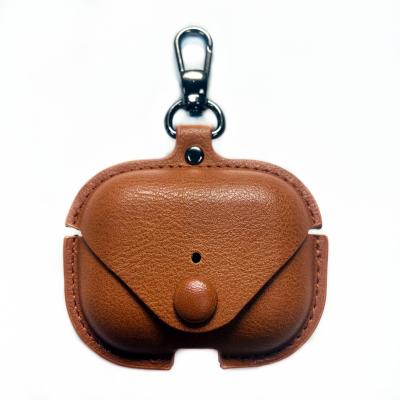 China Hot Selling Fully Protective For AirPods 3 Case Protective Leather Cover With Metal Hook for sale