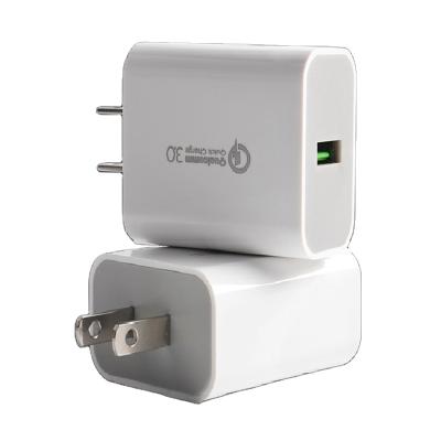 China Cell Phone 18W Quick QC 3.0 USB Wall Travel Charger Adapter Charger Wall Charger for sale