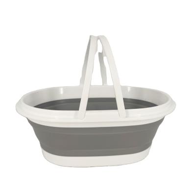 China Sustainable JASON Foldable Silica Gel Bucket With Handle Car Wash Fishing Foldable Bucket Water Tank And Space Saving Mop Bucket for sale