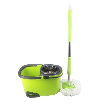 China JASON Squeeze Hand Free Spin Sustainable Mop Bucket with Stainless Steel Stretch Handle Wet Dry Floor Cleaning 360 Rotating Heads for sale