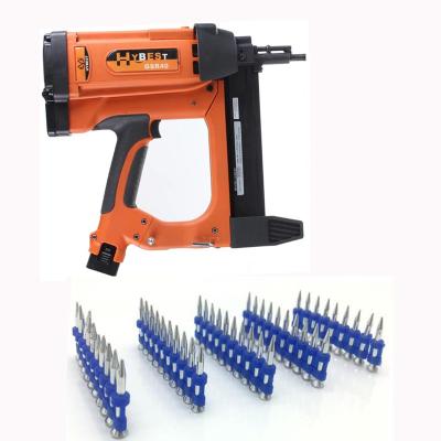 China Li-lon 7.2V 2Ah Battery Gas-Actuated Concrete Nail Gun for Industrial Applications for sale