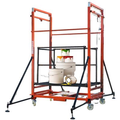 China Industrial 2-6m Lift Climbing Platform Construction Lift For Paint The Wall Mobile Electric Scissor Lift Scaffolding for sale