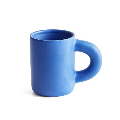 China Popular Disposable Network Large Ear Mugs Hand-Pinched Irregular Ink Ring/Coffee Ring Ceramic Mugs Water Mugs Cups Mugs for sale