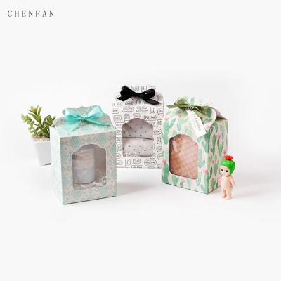 China Custom Candy Apple Box Christmas Party Delivery Jelly Chocolate Candy Gift Paper Packaging Baby Shower Box Recyclable Flat Clear Candy Box for sale