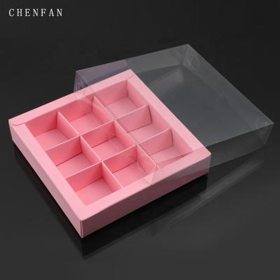 China Grids Recyclable Paper Clear Window Empty Gift Boxes For Sweets And Chocolates Ramadan Chocolate Box Design Wholesale Boxes For Chocolates for sale