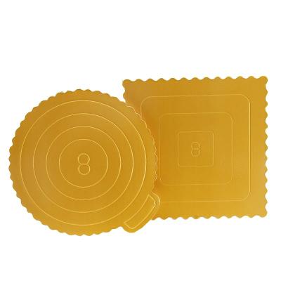 China Wholesale Waterproof Cardboard Food Trays Square Baking Cake Bases Boards 4/6/8/10 Inch Cakes Tray Base Round Golden Cake Bases Boards for sale