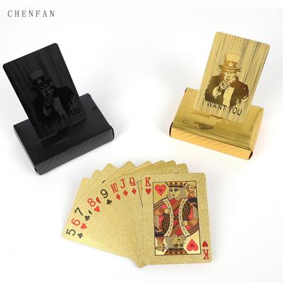 China Casino Special Wholesale Gold Foil Playing Cards Selling Sublimation Gold Waterproof Custom Printing Playing Cards for sale