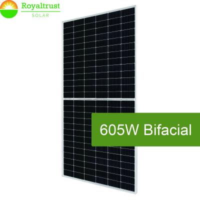 China 605w 585w 580w 590w 595w Solar Power System MBB Perc Bifacial Half Cell Solar Module Monocrystalline Solar Panels For Sale for sale