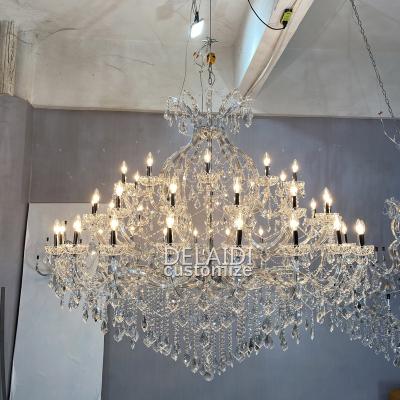 China Traditional Wedding Chandelier Decoration Customize Lighting Chrome Finish Maria Theresa Luxury Large Crystal Chandelier For Living Room for sale