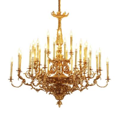 China Traditional Tall Chandelier Brass Glass Glass For Living Room Bedroom Hotel Large Copper Chandelier for sale