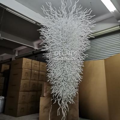 China Long large modern pendant light fixture chandelier large restaurant villa banquet hotel lobby chandelier luxury chihuly for sale