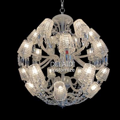 China Traditional French Circle Crystal Chandelier Pendant Light French Chandelier Wedding Dining Room Living Room Crystal Lights Luxury for sale