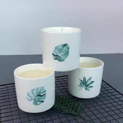 China Fashion Custom Logo And Empty Artwork Candle Tin Candle Jar Ceramic Candle Holder In Wholesale for sale