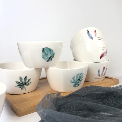 China Factory Stocked Wholesale Porcelain White Ceramic Serving Bowls Customized Model for sale