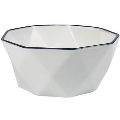 China Factory stocked ready to ship diamond irregular ceramic design cheap bowl tableware for restarant for sale