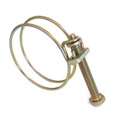 China Hydraulic Pipe Clamp Pipe Clamp Adjustable Two Wire U-Clamp Spring Double Wire Clamp for sale