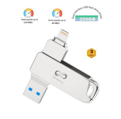 Cina 256GB Mfi Certified Ios Flash Drive Dual Connector USB Flash Drive in vendita