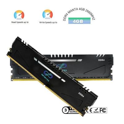 Chine Vente à chaud Manta DDR RAM 4 Go 8 Go 2666 MHz 3200 3600 RAM DDR4 Mémoire interne RAM DDR3 pour ordinateur de bureau Manta 2666 MHz 4 Go à vendre