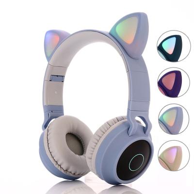 China HIGH FIDELITY Wireless Stereo Earphone LED Cat Ear Noise Canceling Bass Headset Earphone for Phones with Microphone for sale