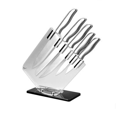 China Sustainable Premium Five Piece Kitchen Knife Set Set With Acrylic Holder for sale