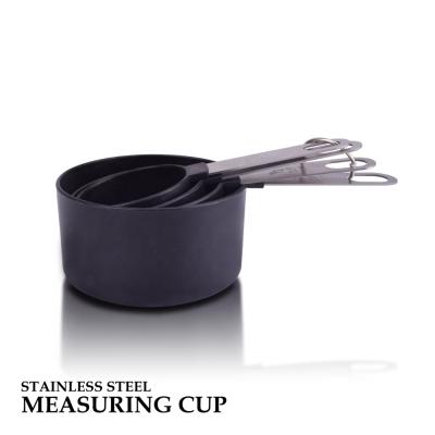 China Sustainable Plastics Stainless Steel Handle Doser And Cup Set Silicone Measuring Cup for sale