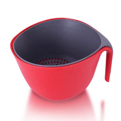 China Kitchen Drain Basket Steamer Multifunctional Plastic Viable Vegetable Fruit Baskets Wash Bowl and Colander for sale