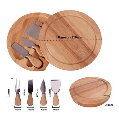 China Sustainable Wholesale 2022 Round Charcuterie Cheese Rubber Wooden Board for sale