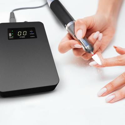 China Professional Nail Polishing Manicure Tools Aluminum Alloy Brushless Motor Rechargeable Portable Electric Nail Drill Polishing Machine for sale