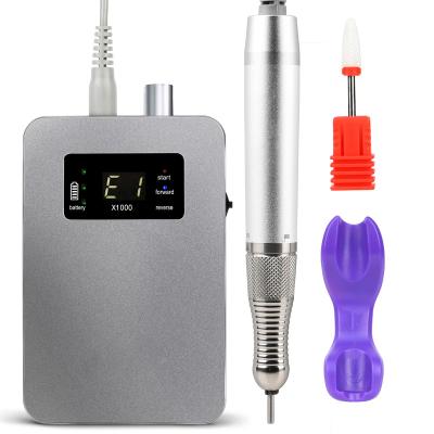 China Nail Polising Aluminum Alloy Brushless MotorManicure Machine Rechargeable Portable Electric Polishing Nail Drill for sale