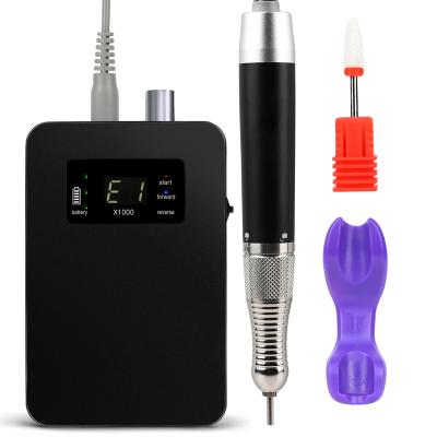 China Professional Brushless Rechargeable Portable Nail Drill Machine Electric Nail Polishing Aluminum Alloy Nail Polishing Drill for sale