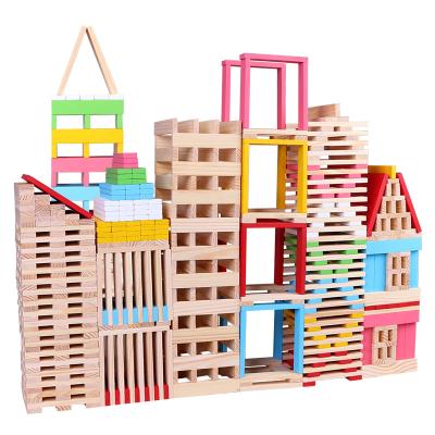 China Construction toy 100 pieces of patchwork building block children's puzzle board game wooden early education enlightenment toys over 3 years old for sale