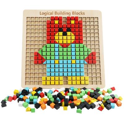 China Educational Enlightenment Board Game Wooden Puzzle Logical Thinking Block Building Blocks Children Practicing Toys Early 3-10 Years Old for sale