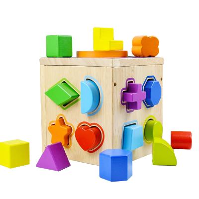 China Educational Toy Shape Matching Building Blocks For Children Early Education Puzzle Enlightenment Toys 2-6 Years Color Shape Knowledge Game for sale