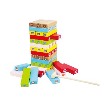 China Educational Toy Building Blocks Children's Tabletop Game Puzzle Enlightenment Wooden Toys Stacked Building Blocks Parent-child Interaction for sale