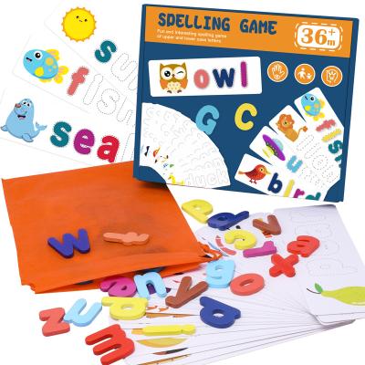 China Children Wooden Word Early Education Cognitive Cognitive Spelling Game Puzzle Matching Matching Toys for sale