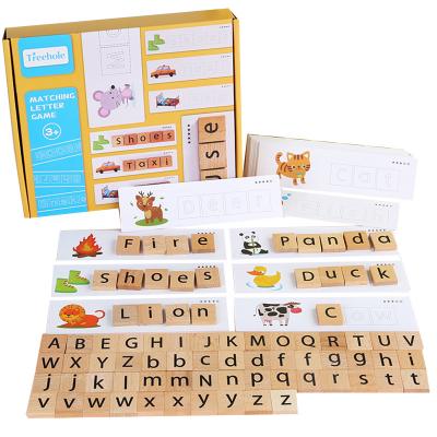 China Educational Toy Children's Alphabet Pairing Early Education Cognitive Enlightenment Games Wooden Block Toys Teaching Aids 3-8 Year Old for sale