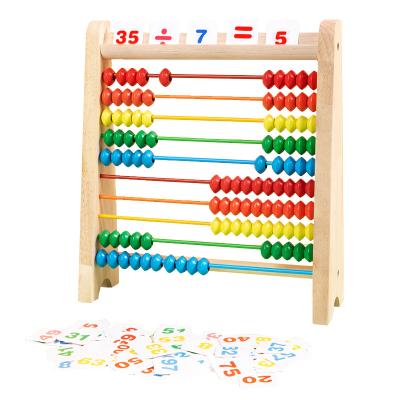 China Number Operation Enlightenment Wooden Frame Calculation Children's Math Play Early Education Puzzle Enlightenment Teaching Aid Board Game for sale