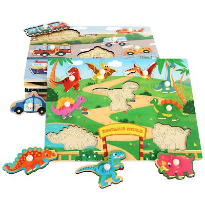 China Cartoon Toy Wooden Hand Grasping Early Education Children's Educational Table Game Board Toy Custom Enlightenment Puzzle for sale