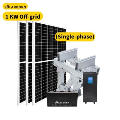 China Solarborn Home Competitive 1000 Watt Solar Panel Off Grid Solar System Single Phase for sale