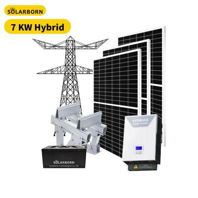 China Solarborn home 7000 watt solar power system hybrid grid solar power system for home for sale