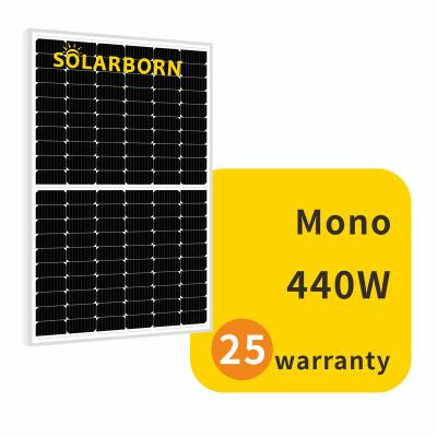 China Supply price Solarborn 440w power paneles costo mono crystalline solares solar panel for sale for sale