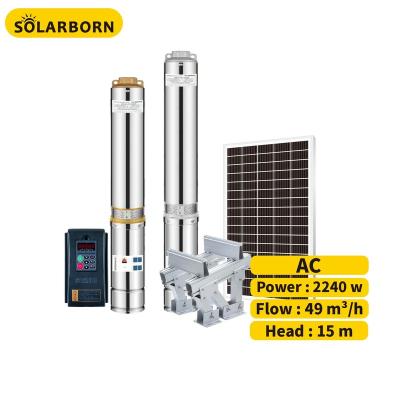 China Agriculture Solarborn High Efficiency 15m Head Solar Water Pump With Solar Powered Panels for sale